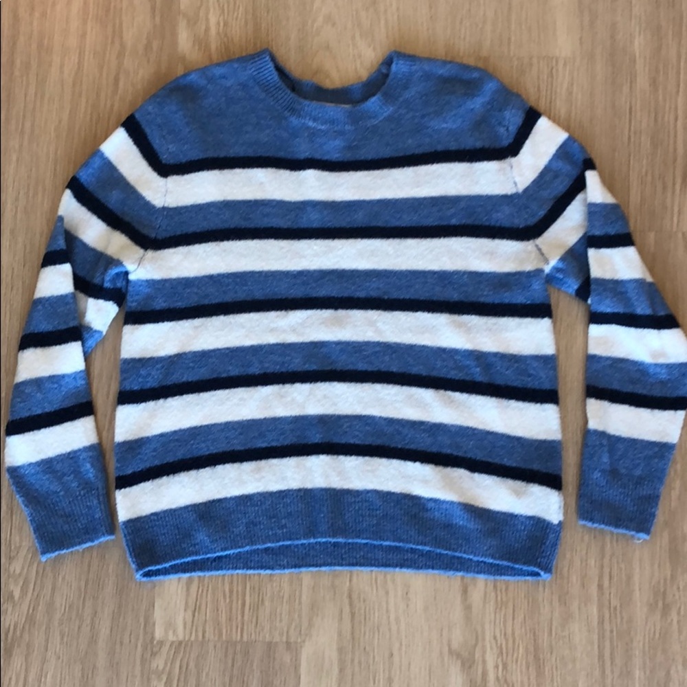 H&M Blue and White Striped Sweater